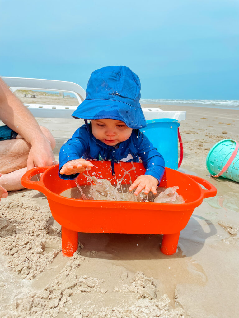 beach with baby