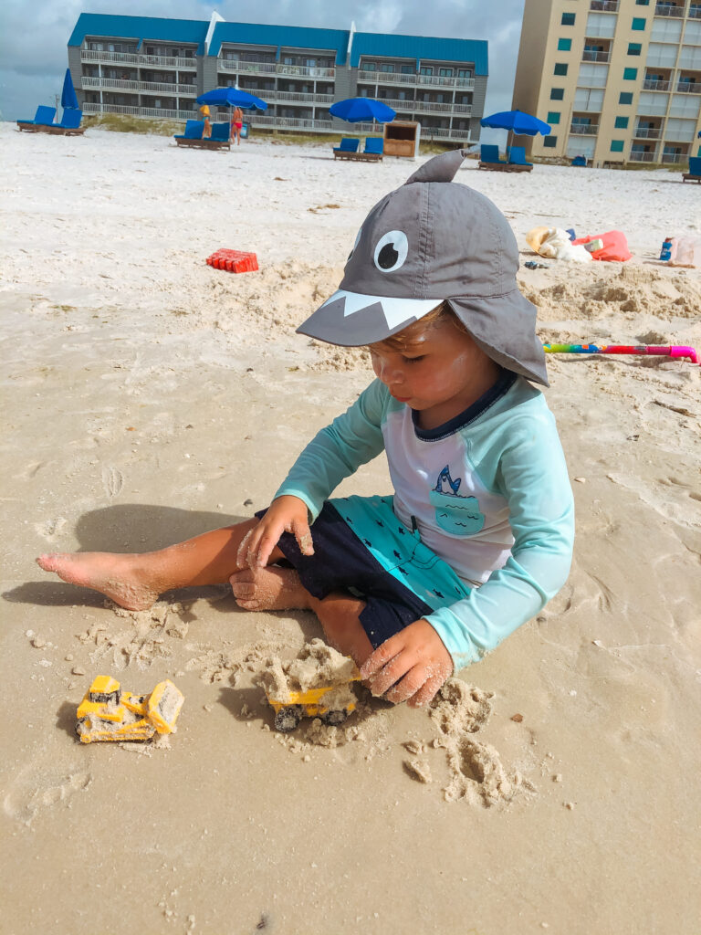 beach with toddlers