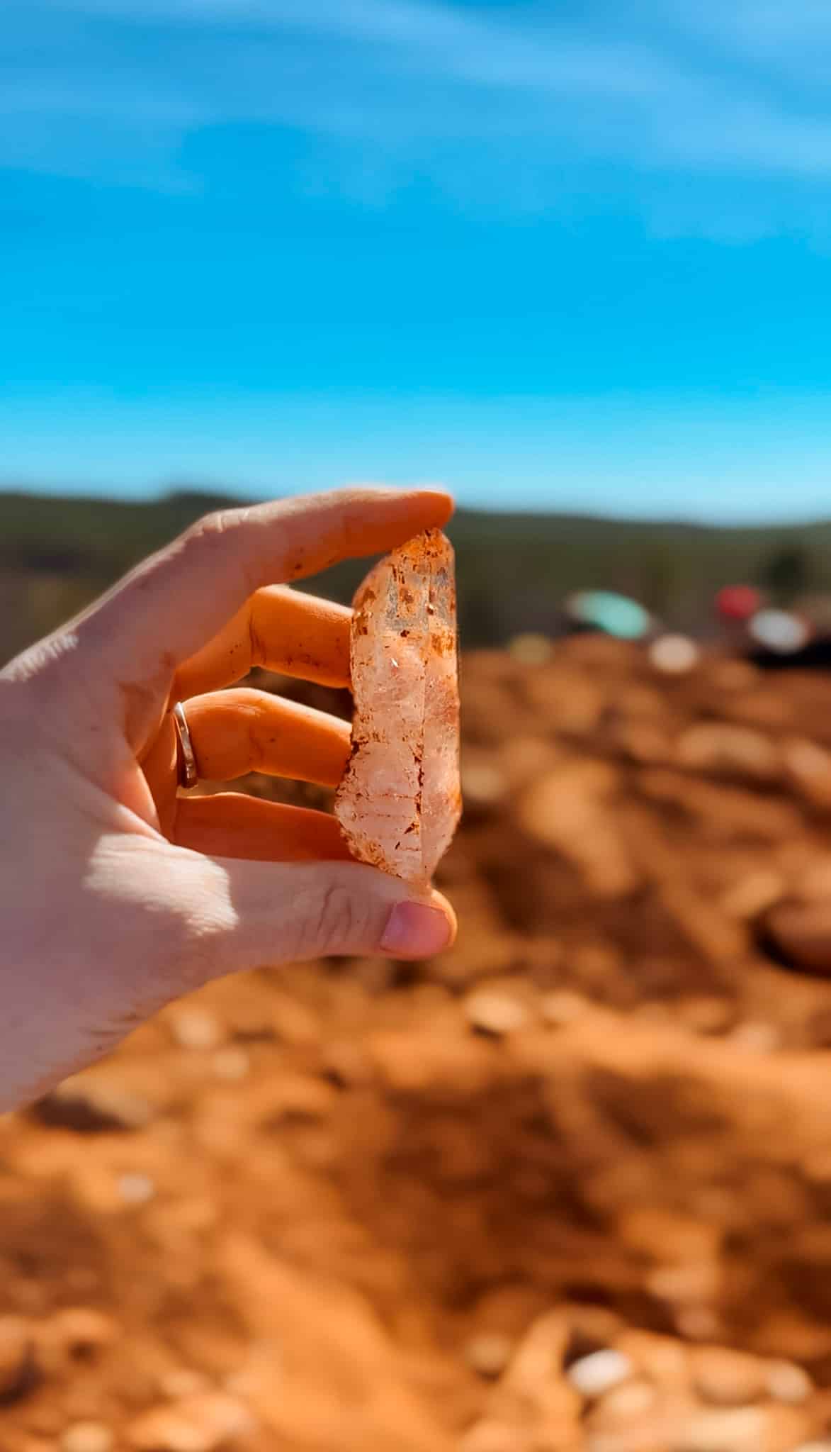 quartz crystal found at Ron Coleman mining in Arkansas