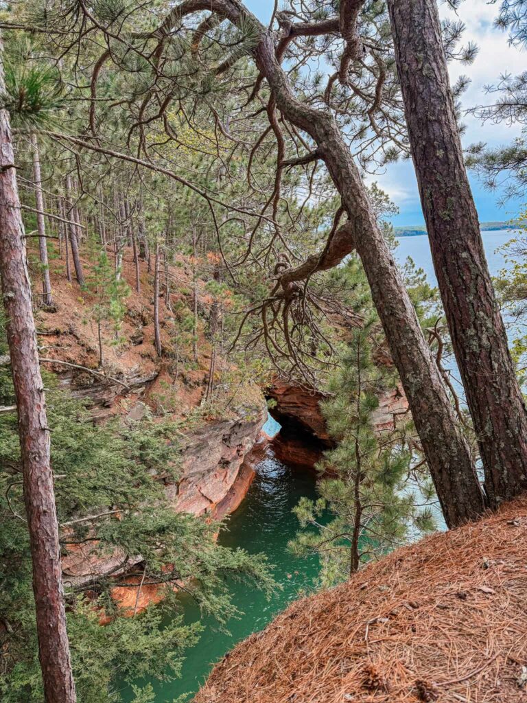 overlook of the sea caves at apostle islands