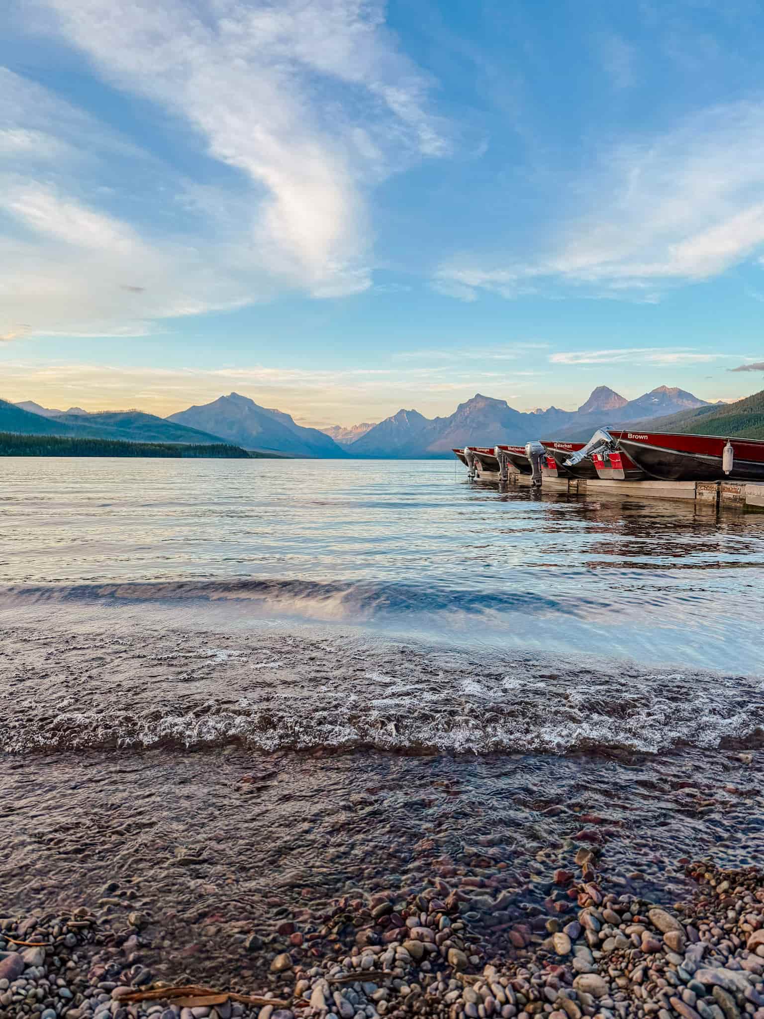 sunset over lake mcdonald