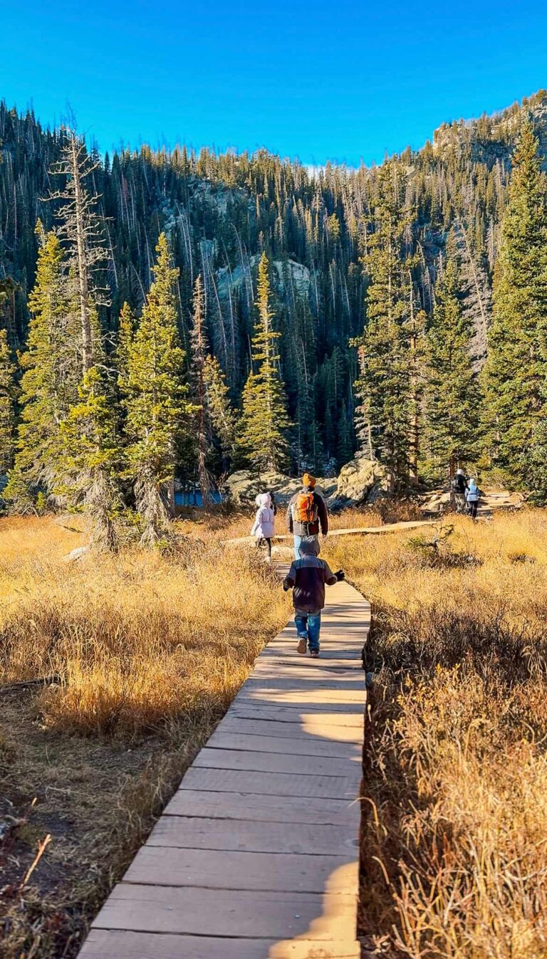 Family hiking in RMNP