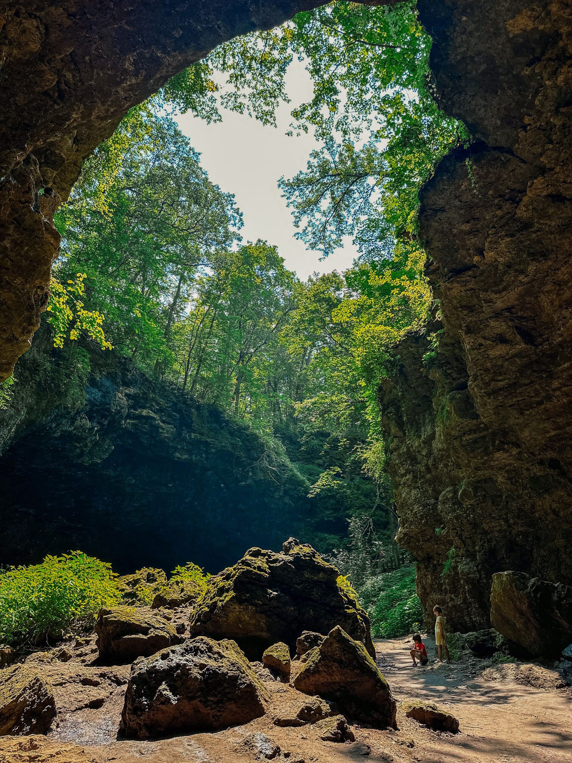 Cave view at Maquoketa Caves State Park in Iowa