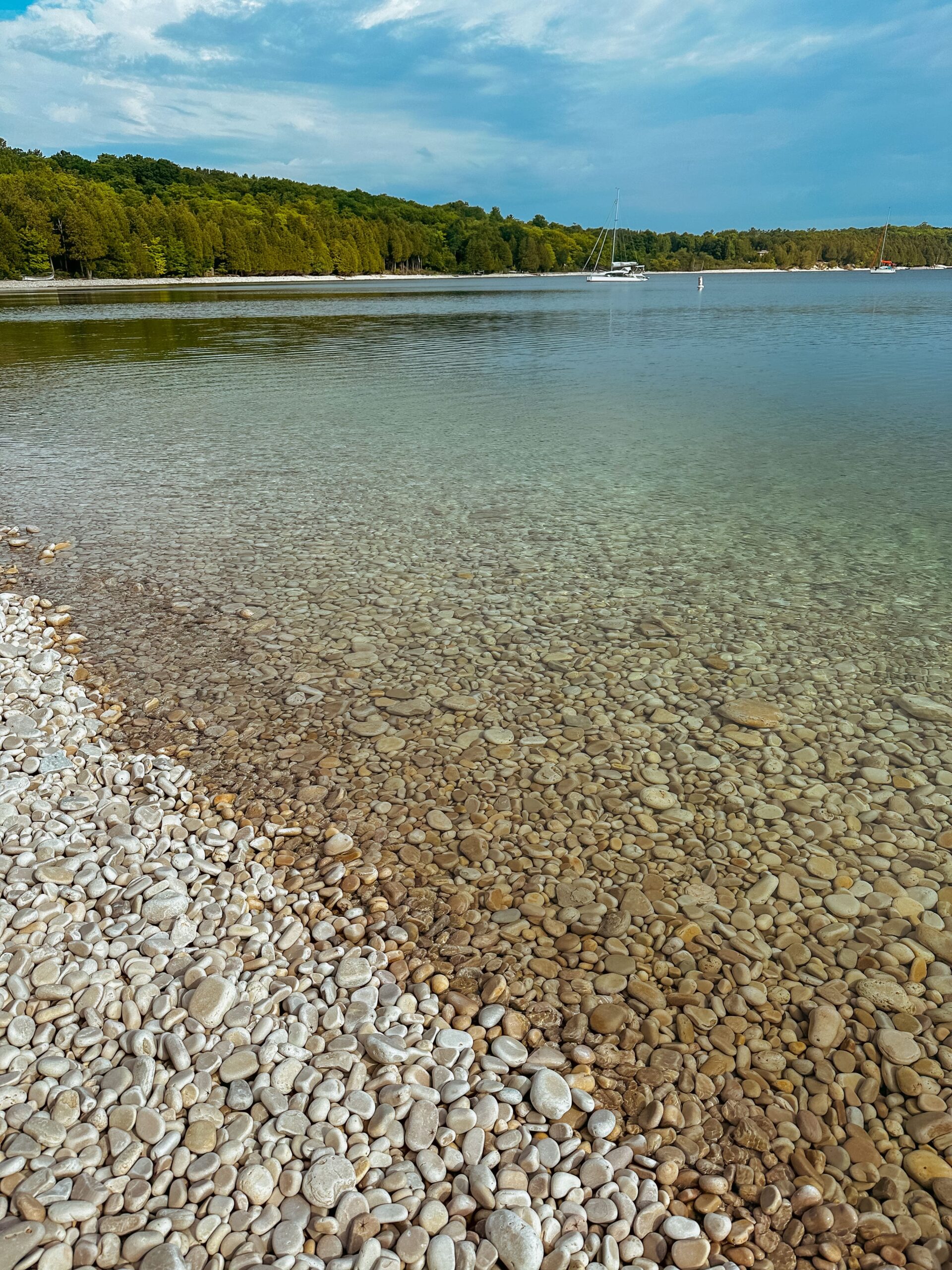 Smooth rocks along a beach in Door County, Wisconsin