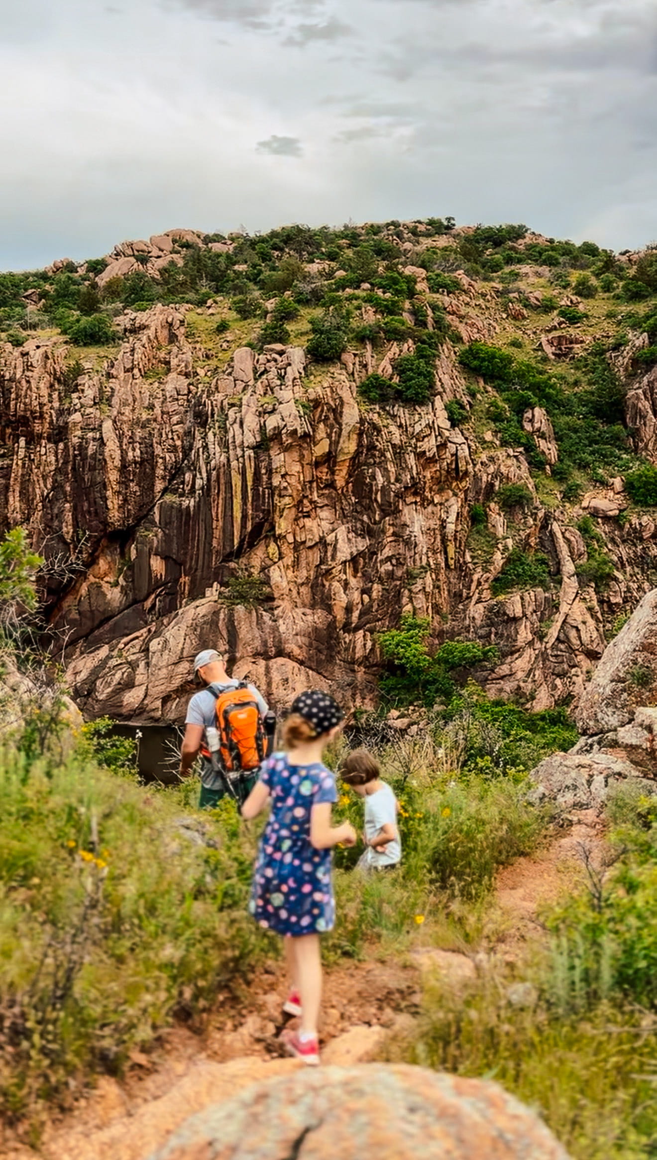 family hiking trails in the Wichita Mountain wildlife refuge in Lawton Oklahoma