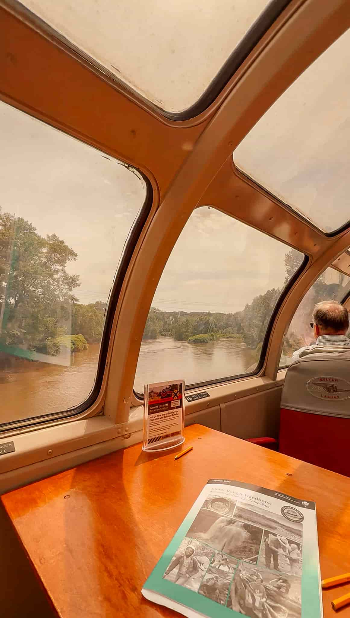 dome car view on cuyahoga valley scenic railroad