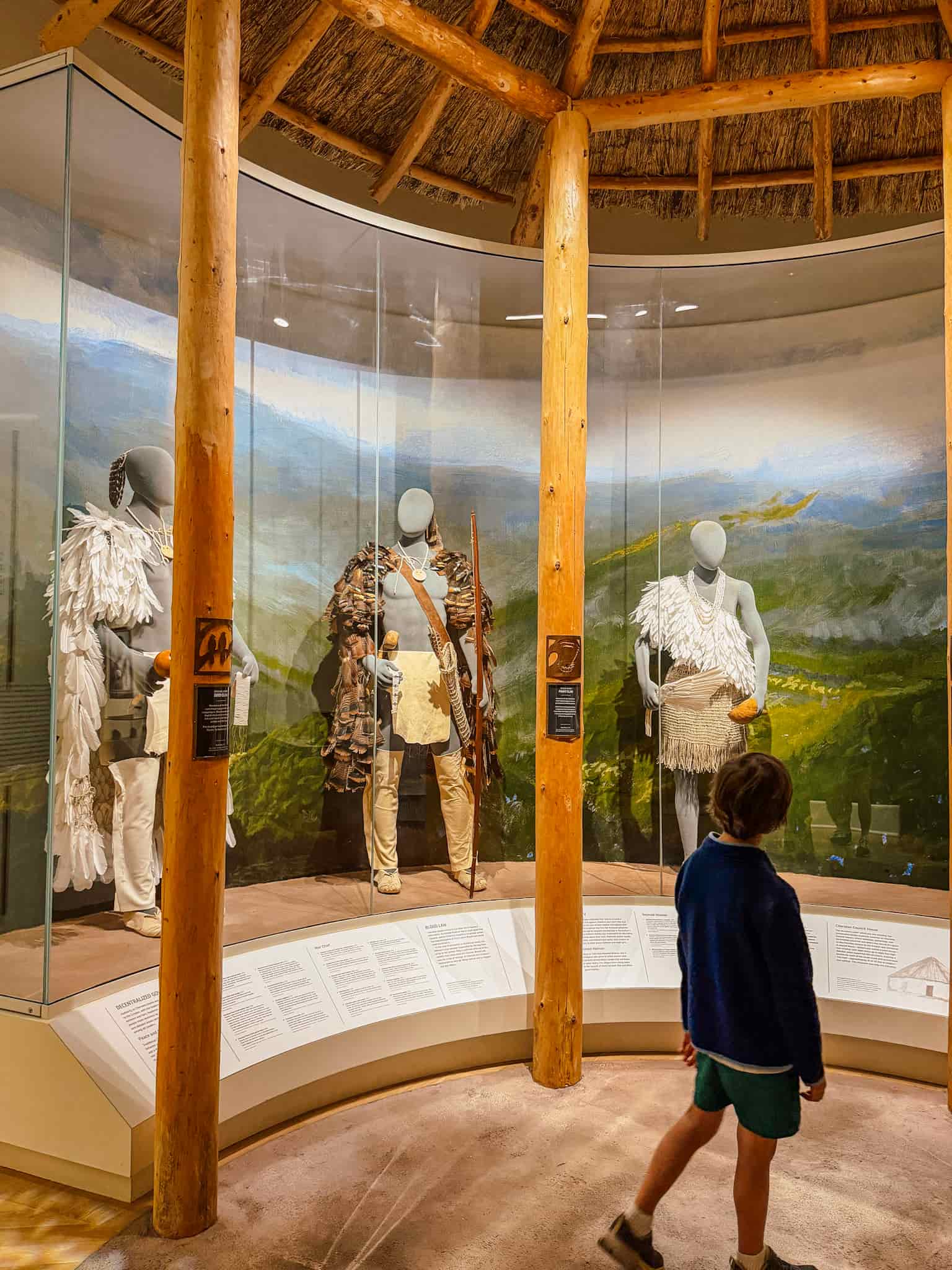 child looking at exhibit at the cherokee history museum in tahlequah oklahoma