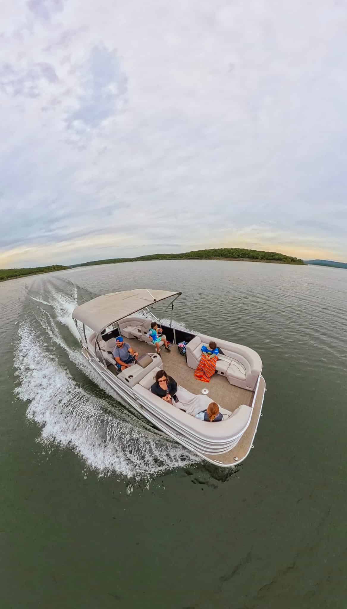 family boat ride on lake tenkiller
