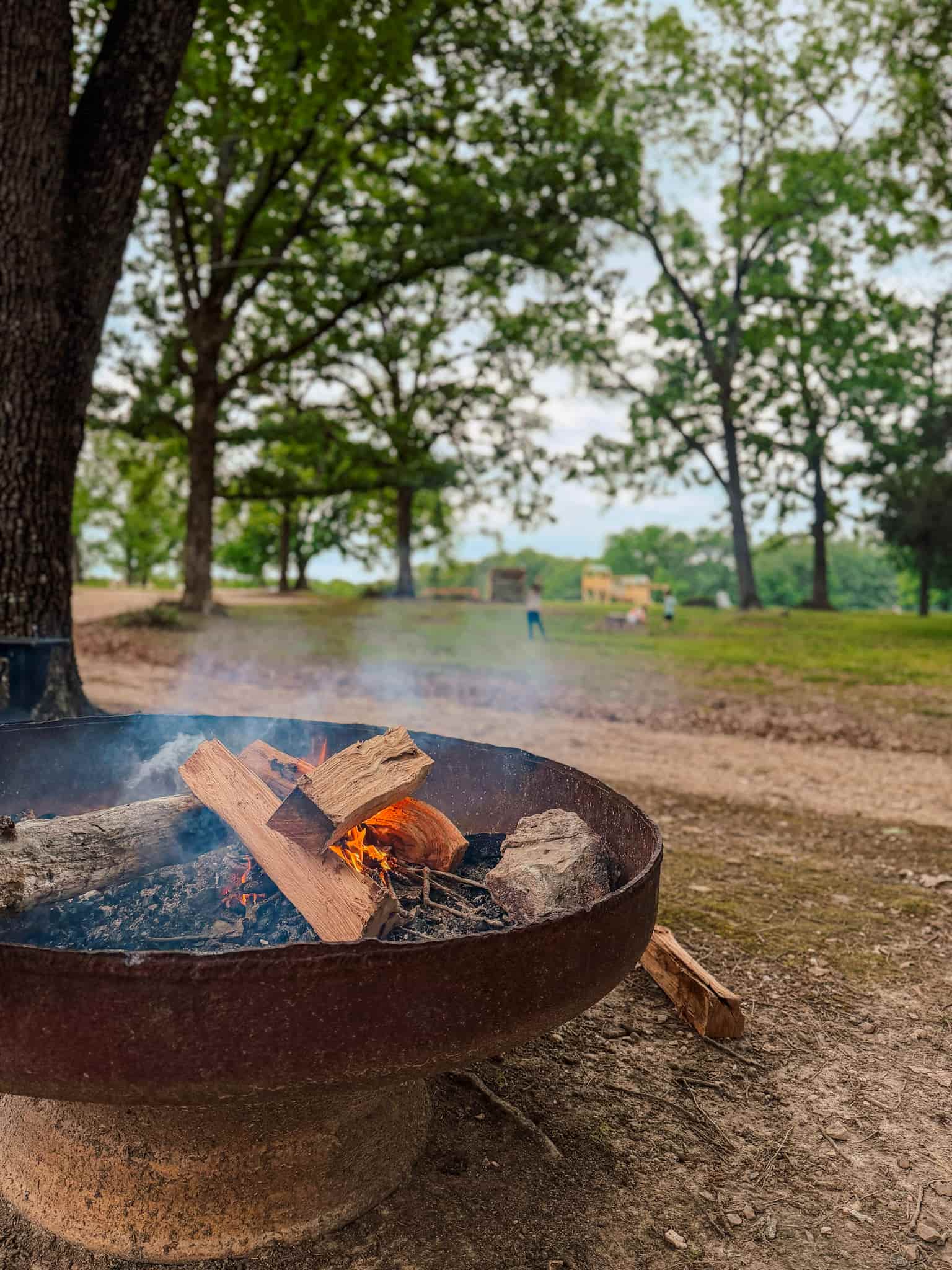 firepit at river bluff cabins tahlequah oklahoma
