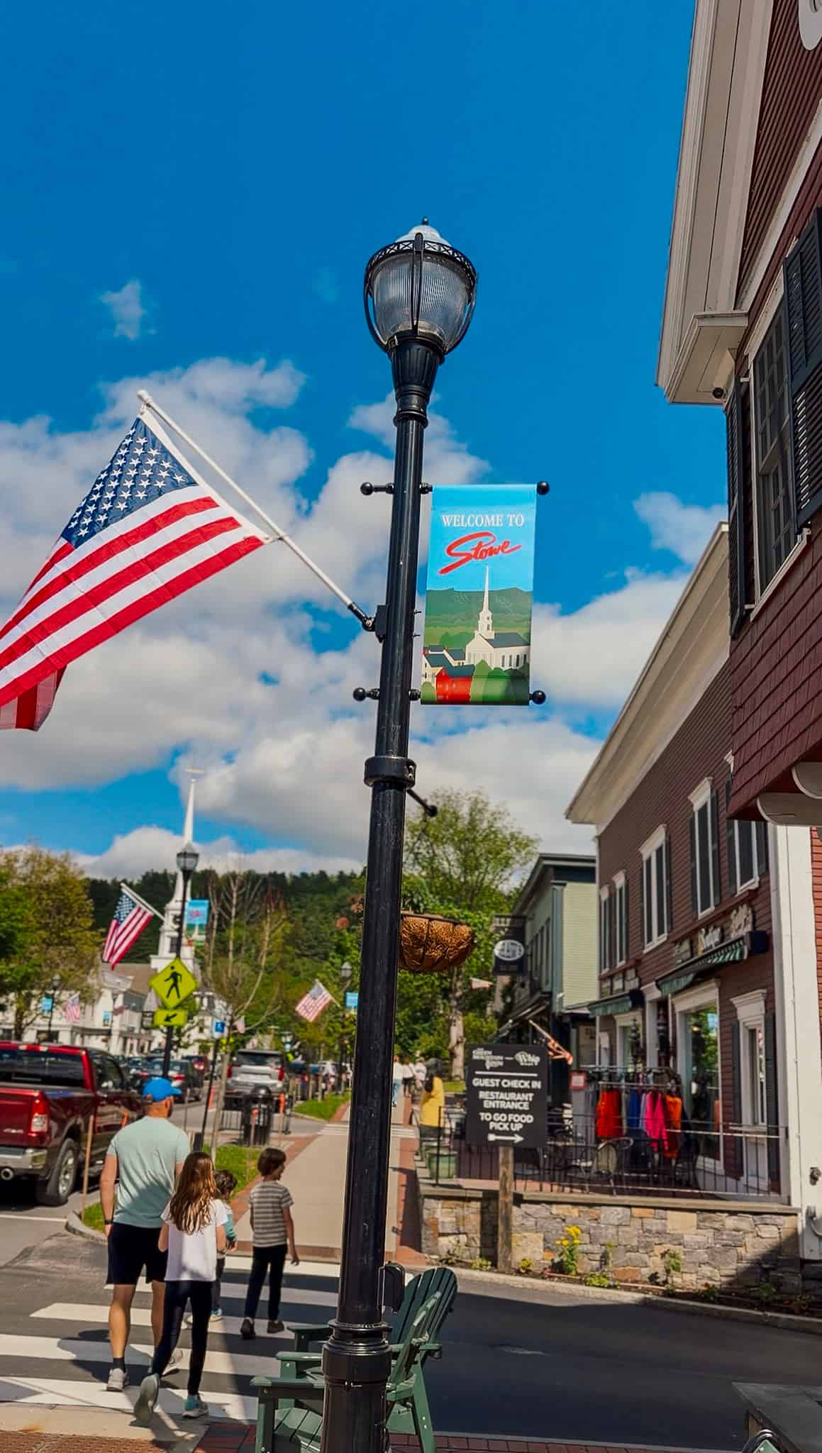 exploring downtown stowe