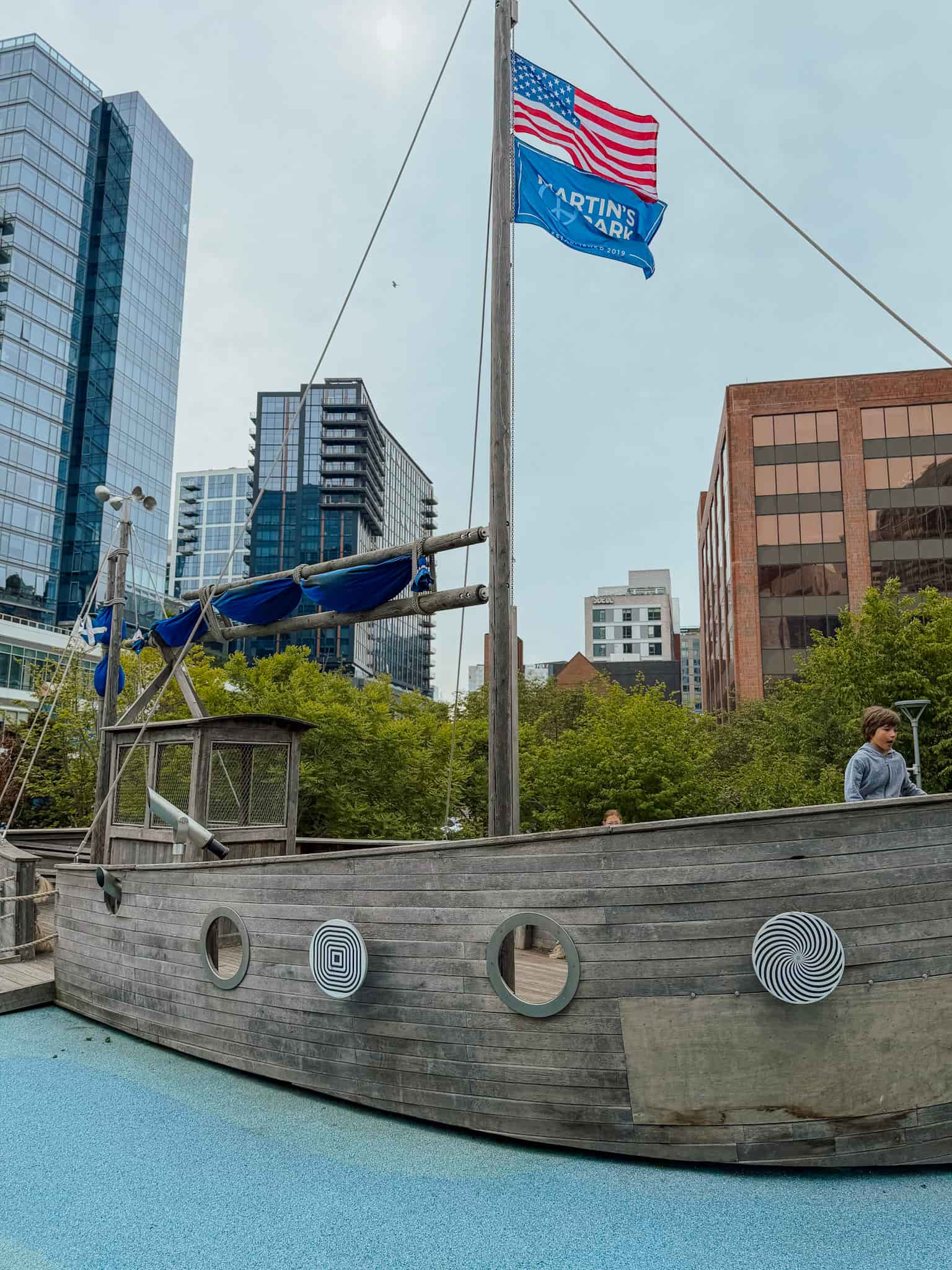 pirate ship at martin's park in boston