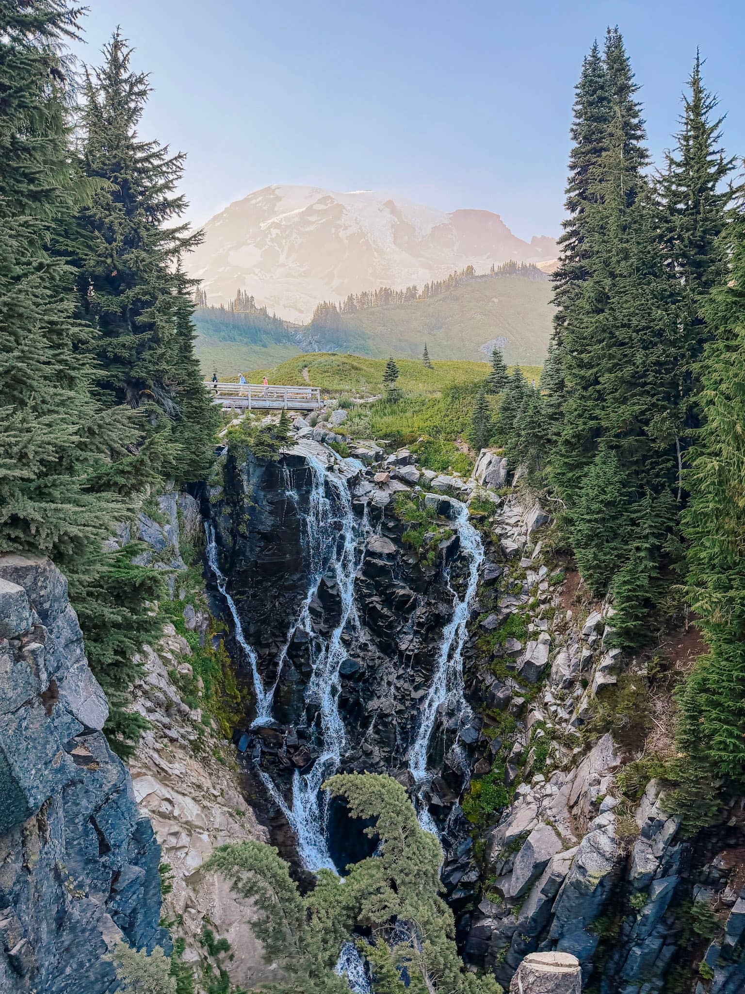 myrtle falls mt rainier with kids